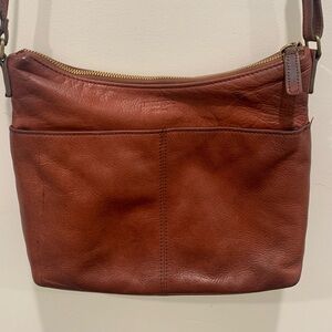 Elegant Brown Leather Shoulder Bag brand Margot